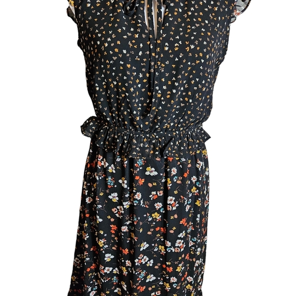 Ava James Floral Print Maxi Dress Sz M Peplum Waist Boho Fairy Whimsigoth Grunge - Picture 5 of 16